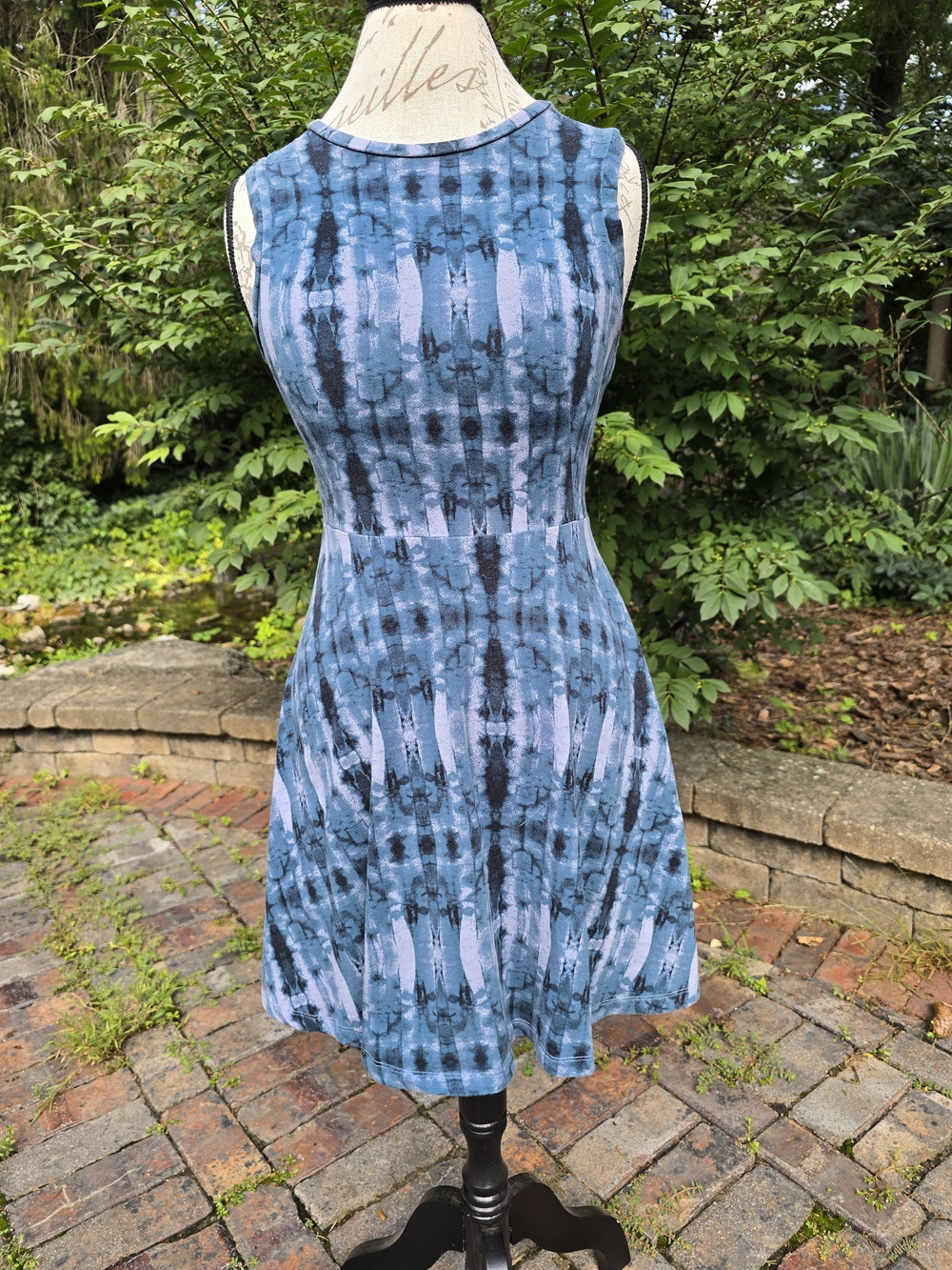 Vans Blue Tie-Dye Sleeveless A-Line Mini Dress